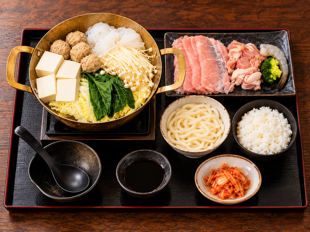 豚しゃぶと鶏肉の鍋御膳